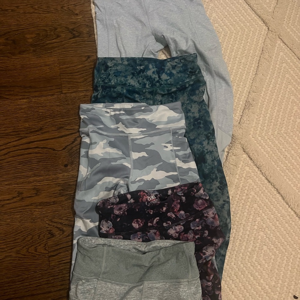 5 pairs of gently used Athleta size medium (8-10) girls leggings